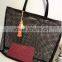 New designer solid mesh beach tote handbag with cosmetic bag
