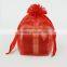 custom colorful drawstring simple zipper organza bags