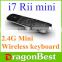New product 2.4g air mouse for android tv box keyboard for smart tv Rii Mini i7 2.4G support 10M Operating Distance i7 remote