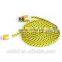 MICRO USB woven flat noodle Fabric Braided Data Sync Charge Cable for galaxy s3 s4