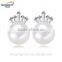 2016 New Natural Cultured Freshwater Pearl Earring 8.5-9mm 925 Silver Pearl Earrings