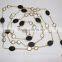 Black Onyx With Fresh Water Pearl Bezel Setting Chains