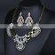 fashion crystal alloy necklace earring set jewelry