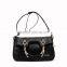 metal bamboo characteristic handle special wholesale cowhide leather handbag