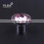 1 1/3 inch depression pink T shape brass base chrome plated glass knob