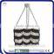 Multicolor Crochet Straw Bag With Metal Handle