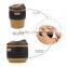 350ml Folding Silicone Coffee Cup Travel Mug Brithish Black Tea Cup with Storage Lid
