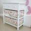 wooden home furniture / wood storage cabinets with woven baskets