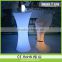 LED furniture hot sale remote control illuminated 16 color change clear plastic coffee tables with aluminum base