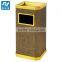 2017 fashion ground ashtray bin for hotel stainless steel coating plated