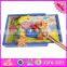 2016 new design magnetic wooden children fish toy W01A088
