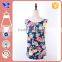 Cutout neckline beautiful floral fashion chiffon vest lady top apparel