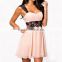 New!Women summer Sexy Fashion Cocktail Evening Party Pink lace mini short Dress