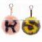 CX-R-38 Highly Genuine Fox Fur Ball Keychain Trinket Alphanumeric Bags Accessories Key Chain