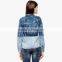 latest new design two tone fitness with zip long jacket for women