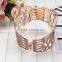 Popular frosted rose bangles for girls jewelry,gold hollow iron bangle in Yiwu