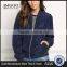 MGOO 2017 New Style Fashion Small Zip UP Bomber Jackets Women Custom Pockets Long Sleeves Coat With Padded