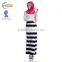 Zakiyyah 2772 Kaftan Long Chiffon Maxi Dresses Elegant Dress With Vintage Striped Package Buttocks Skirt for Muslim Women