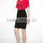 Women's red o neck short sleeve silk screen printing shirt