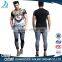 2016 high quality light grey patch design mens jogger sweat pants for men