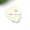 White PU leather sew on patches with gold metal plates fashion clothing label for jeans/jacket PLB-020