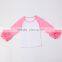 wholesale kids blank t shirt ruffle butts t-shirts 100% cotton ruffle reglan shirt