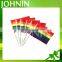 Colourful OEM size 100% polyester rainbow hand flag