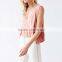 Fashion Women V Neck Casual Ruflle Crop Top Shirts Blouse Ladies Custom Sexy Tank Top