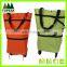 Eco-friendly 600D Oxford fabric foldable trolley 2 wheels shopping bag