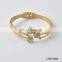 3 Circle Crystal With Smoothly Gold Open Cuff Bracelate