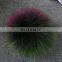 genuine fur factory china developed new color raccoon fur pom pom , 15cm colored raccoon fur ball for beanie