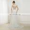 EB15093 A line scoope Sweetheart lace cover beaded & satin sash Elegant wedding dress
