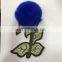 2017 New design popular beautiful embroidery patch with ball