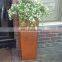 Rectangle Corten steel planter pot for hotel decor