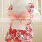 Pet dog Cat Floral strawberry skirt Big bowknot skirt dress puppy Pomeranian apparel Clothes