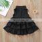 Summer European and American children's girls' trendy fan solid color chiffon sleeveless dress children's skirt
