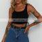Summer Slim Render Short Top Sexy Women Sleeveless U Croptops Tank Tops Solid Black/White Crop Tops Vest Tube Top 4 Colors