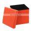 RTS modern PVC leather  folding sitting living room storage stool ottoman box