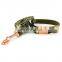 Eco-Friendly outdoor training military rose gold buckle polyester webing dog collar leash