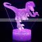 3D Illusion Lampara Dinosaur Night Light Led 7 Color Flashing