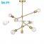 Vintage gold metal lamp led glass pendant light