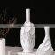 Chinese retro dried flower vase exquisite handmade decoration white resin plant vase for sale