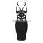 2016 hot selling sexy hollow out cocktail party bandage dress