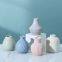 Ins Modern Simple Style Stripe Small Ceramic Dry Fresh Flower Vase, Showroom Decoration Ornament