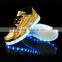 Wholesale Fashion gold/silver adults LED shoes/LED light up shoes/LED flashing sneaker/luminous LED light sport shoes