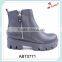 Casual style fashion lady high cheap work anti-slip platform ankle boots with zippers