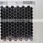 Foshan Hexagon Shape Marble Texture Glass Mosaic Tile Black Color Hot Melting Glass Mosaic Tile