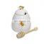 New Factory Empty Unique Mini Small Custom Bee Beehive Ceramic Honey Jar for Honey With Dipper
