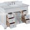 european luxury hotel  solid wood makeup white bathroom vanity  with wash basin set