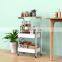 3 Layers Storage Trolley with Bamboo  Popular Storage Trolley Kitchen Cart Steel Powder Coating Trolley Kitchen Storage Rack
